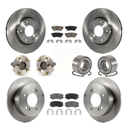 Kit de plaquettes de Rotor de frein, roulement de moyeu avant et arrière (10 pièces), pour Hyundai Sonata Kia Optim