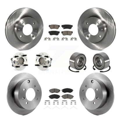 Kit de plaquettes de Rotor de frein, roulement de moyeu avant et arrière (10 pièces), pour Hyundai Sonata Kia Optim