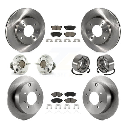 Kit de plaquettes de Rotor de frein, roulement de moyeu avant et arrière (10 pièces), pour Hyundai Sonata Kia Optim