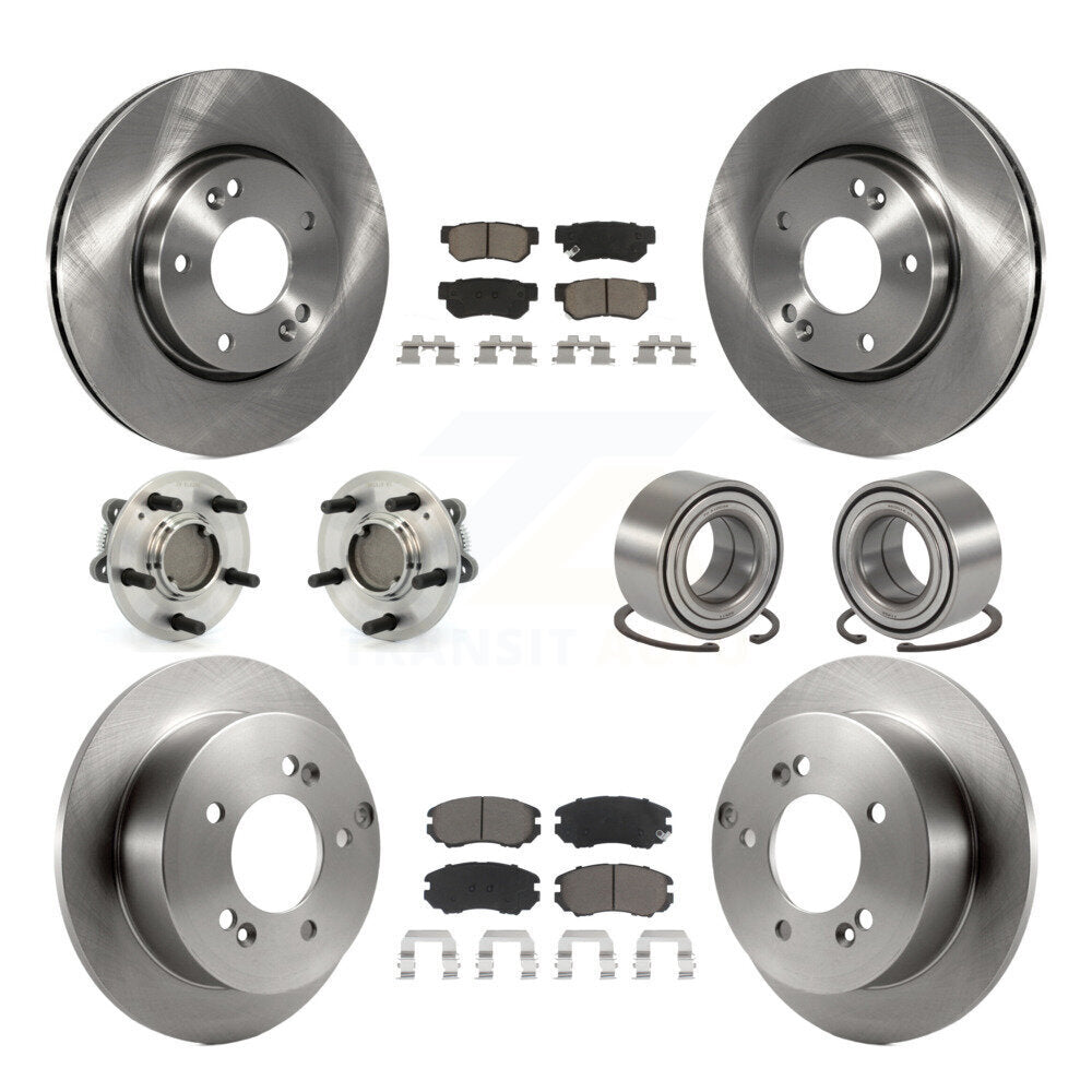 Kit de plaquettes de Rotor de frein, roulement de moyeu avant et arrière (10 pièces), pour Hyundai Sonata Kia Optim