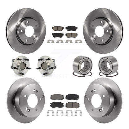 Kit de plaquettes de Rotor de frein, roulement de moyeu avant et arrière (10 pièces), pour Hyundai Sonata Kia Optim