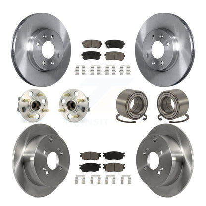 Kit de rotors et plaquettes de frein, roulement de moyeu avant et arrière (10 pièces), pour Hyundai Accent Kia Rio