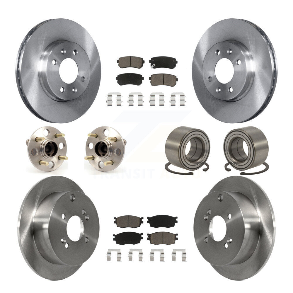 Kit de Rotor et de plaquettes de frein, roulement de moyeu avant et arrière (10 pièces) pour Hyundai Accent Kia Ri