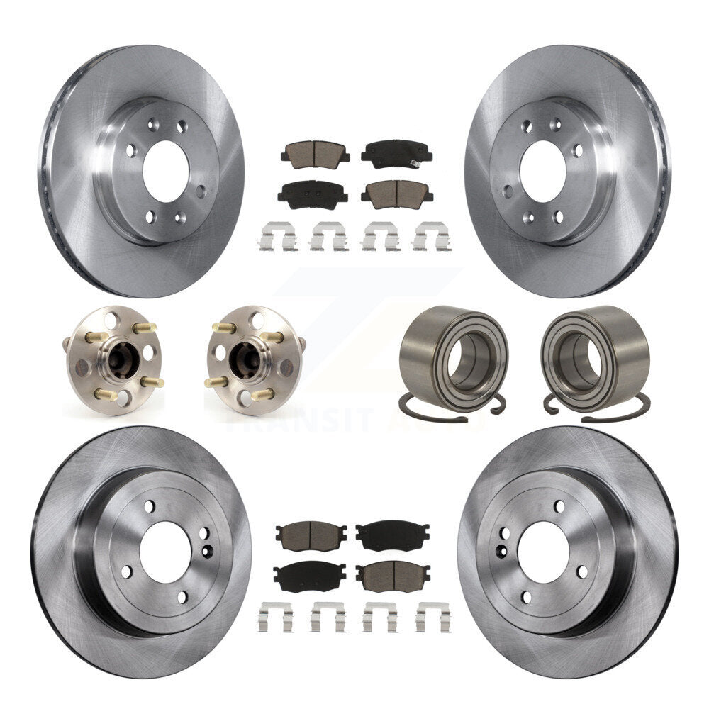 Kit de plaquettes de Rotor de frein, roulement de moyeu avant et arrière (10 pièces) pour Hyundai Accent non AB 11