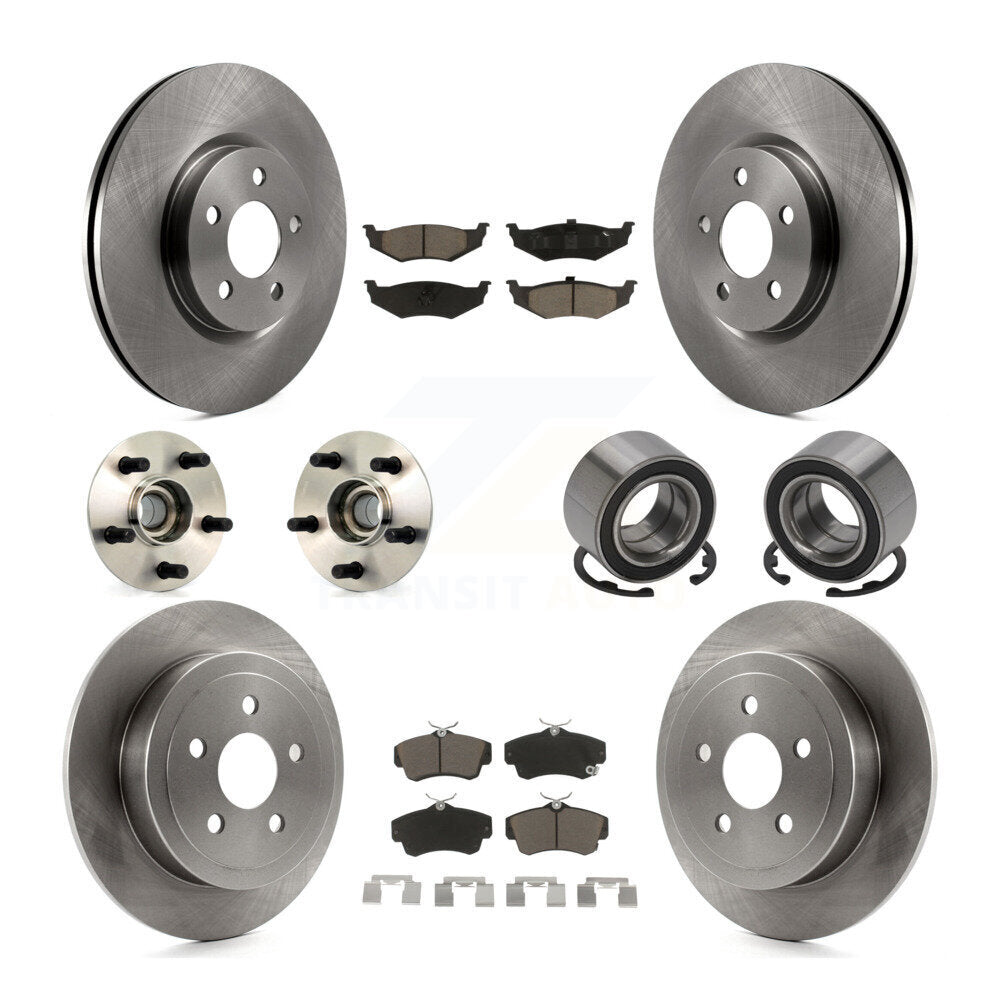 Kit de rotor et de plaquettes de frein à disque, roulement de moyeu avant et arrière (10 pièces) pour Chrysler PT Cruise