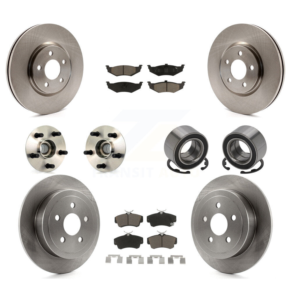 Kit de rotor et de plaquettes de frein à disque, roulement de moyeu avant et arrière (10 pièces) pour Chrysler PT Cruise