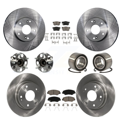 Kit de Rotor et de plaquettes de frein à disque, roulement de moyeu de roue avant et arrière (10 pièces) pour Honda Civi