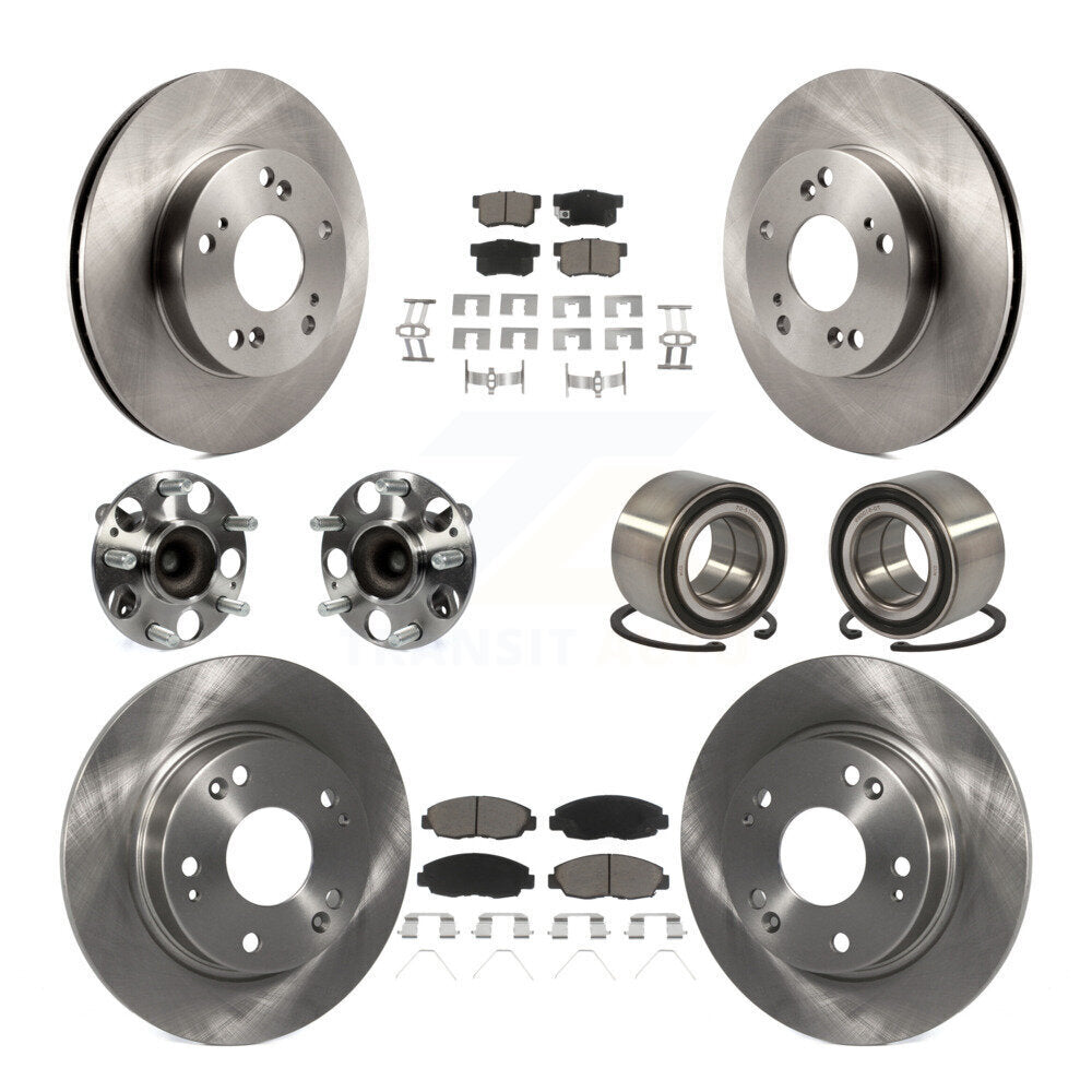Kit de Rotor et de plaquettes de frein à disque, roulement de moyeu de roue avant et arrière (10 pièces) pour Honda Civi