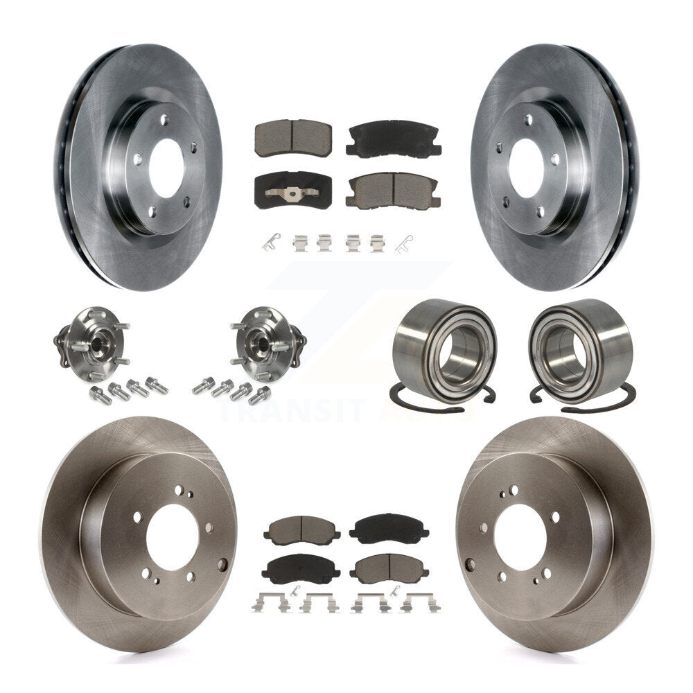Kit de plaquettes de Rotor de frein à disque, roulement de moyeu avant et arrière (10 pièces) pour Mitsubishi Outlande