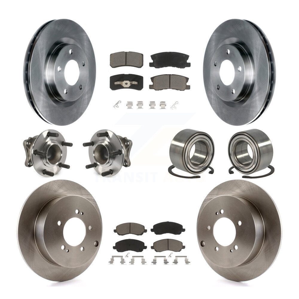 Kit de plaquettes de Rotor de frein à disque, roulement de moyeu avant et arrière (10 pièces) pour Mitsubishi Outlande