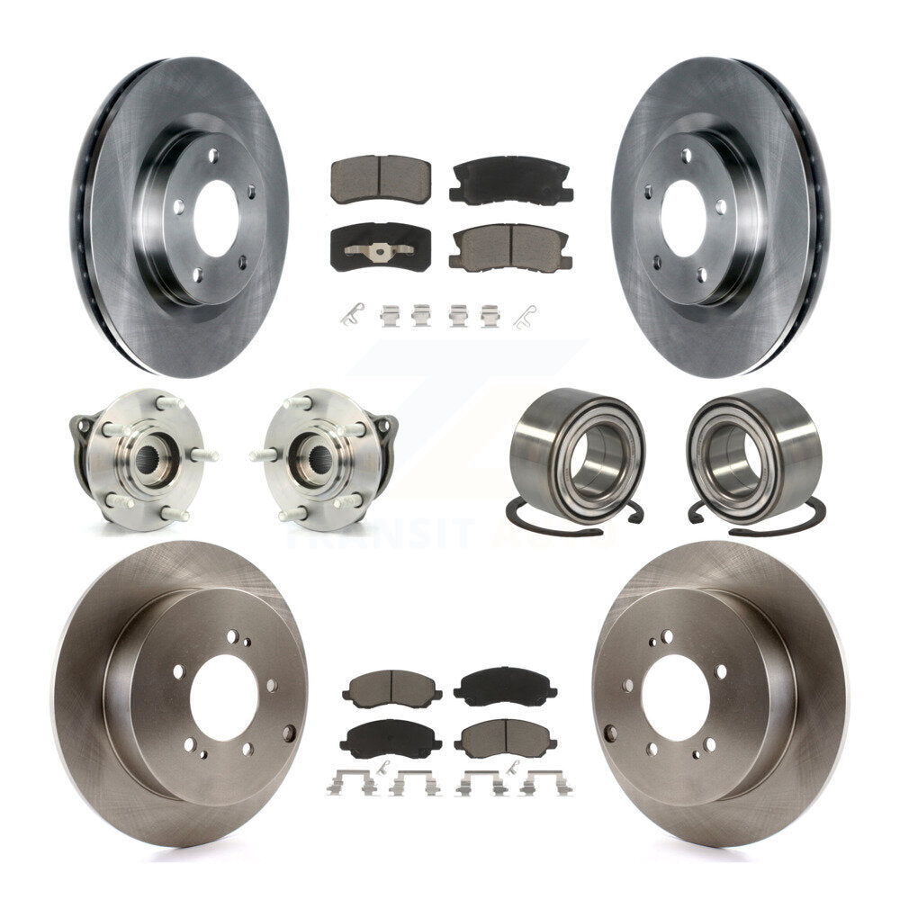 Kit de plaquettes de Rotor de frein à disque, roulement de moyeu avant et arrière (10 pièces) pour Mitsubishi Outlande