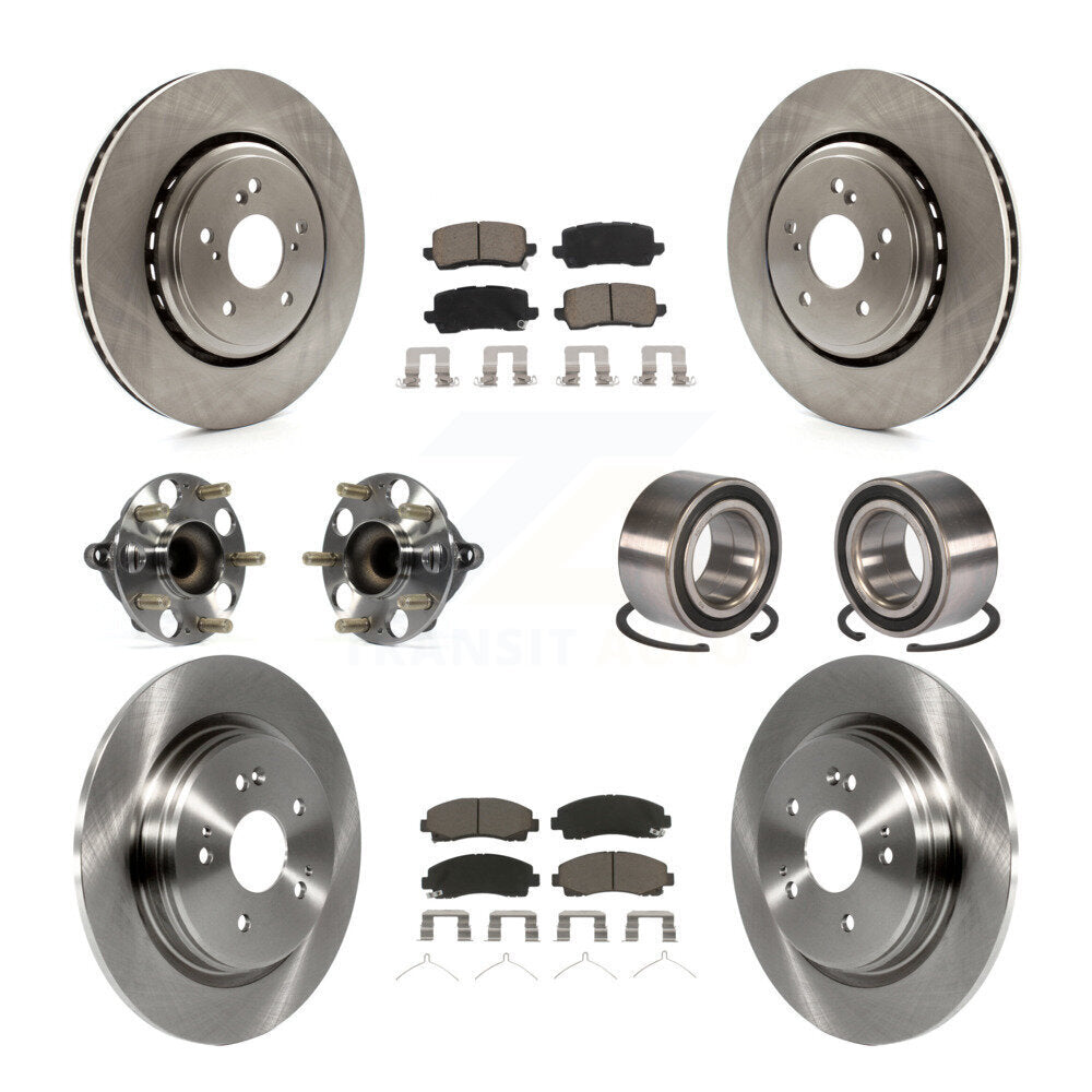 Kit de rotors et plaquettes de frein avec roulement de moyeu avant et arrière (10 pièces) pour Acura TLX FW 2015 – 2020