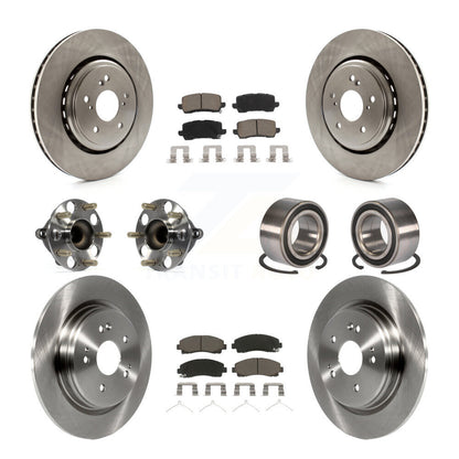 Kit de rotors et plaquettes de frein avec roulement de moyeu avant et arrière (10 pièces) pour Acura TLX FW 2015 – 2020