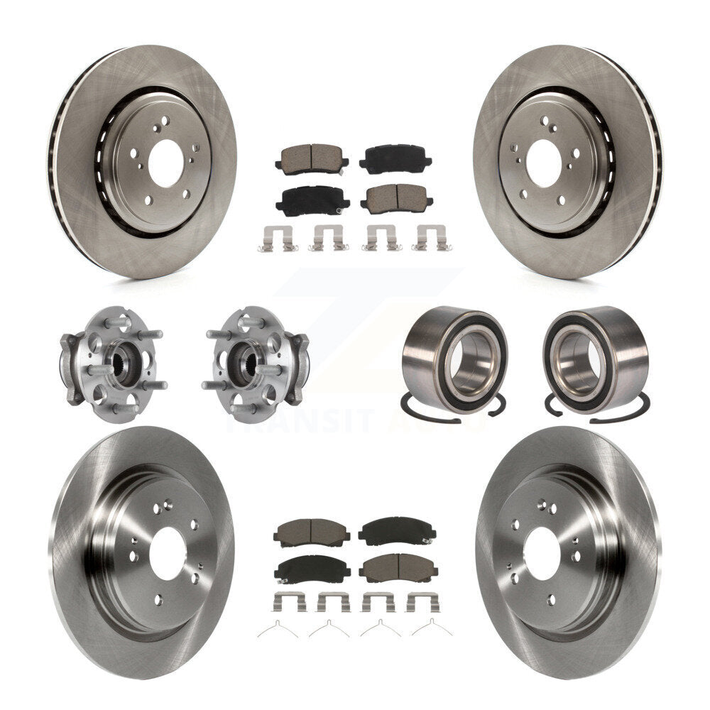 Kit de rotors et plaquettes de frein avec roulement de moyeu avant et arrière (10 pièces) pour Acura TLX AW 2015 – 2020