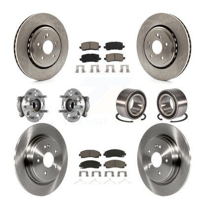 Kit de rotors et plaquettes de frein avec roulement de moyeu avant et arrière (10 pièces) pour Acura TLX AW 2015 – 2020