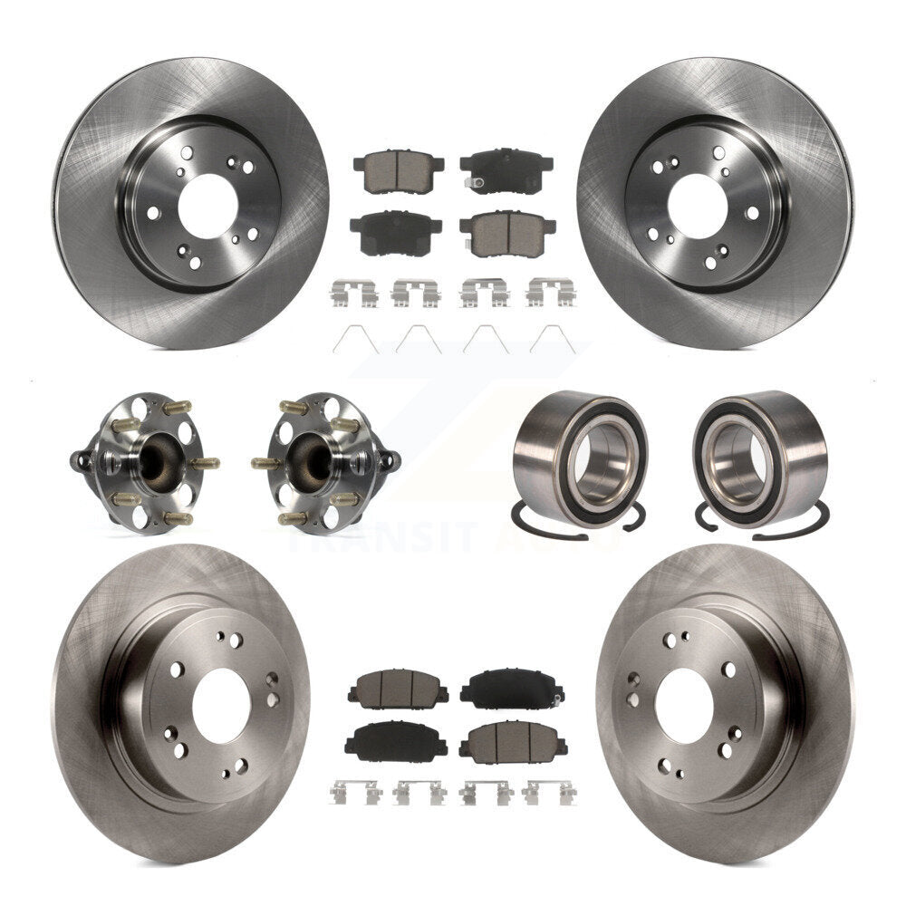 Kit de rotors et plaquettes de frein à disque, roulements de moyeu avant et arrière (10 pièces) pour Honda Accord