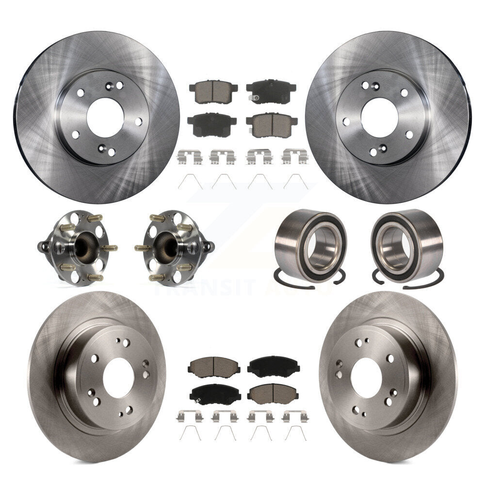 Kit de rotors et plaquettes de frein à disque, roulements de moyeu avant et arrière (10 pièces) pour Honda Accord