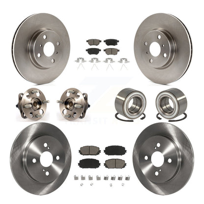 Kit de rotors et plaquettes de frein à disque, roulements de moyeu avant et arrière (10 pièces) pour Toyota Yaris