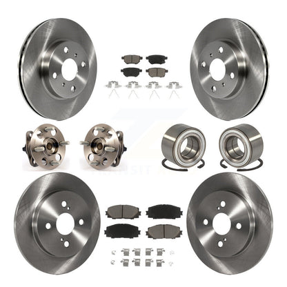 Kit de rotors et plaquettes de frein à disque, roulements de moyeu avant et arrière (10 pièces) pour Toyota Yaris