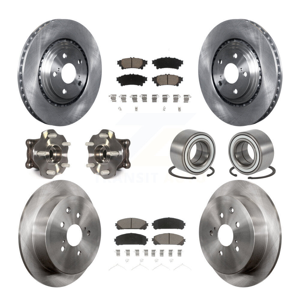Kit de Rotor et plaquettes de frein, roulement de moyeu avant et arrière (10 pièces) pour Toyota Highlander Lexu