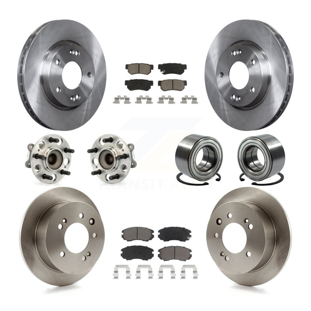 Kit de rotors et plaquettes de frein à disque, roulement de moyeu avant et arrière (10 pièces) pour Hyundai Elantr