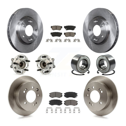 Kit de rotors et plaquettes de frein à disque, roulement de moyeu avant et arrière (10 pièces) pour Hyundai Elantr