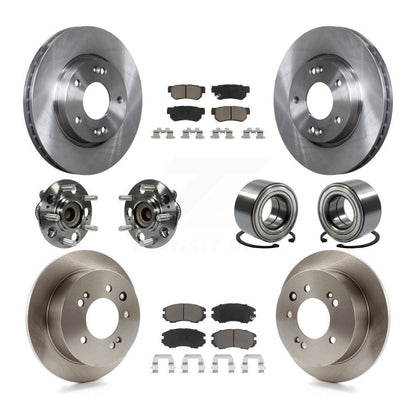 Kit de rotors et plaquettes de frein à disque, roulement de moyeu avant et arrière (10 pièces) pour Hyundai Elantr