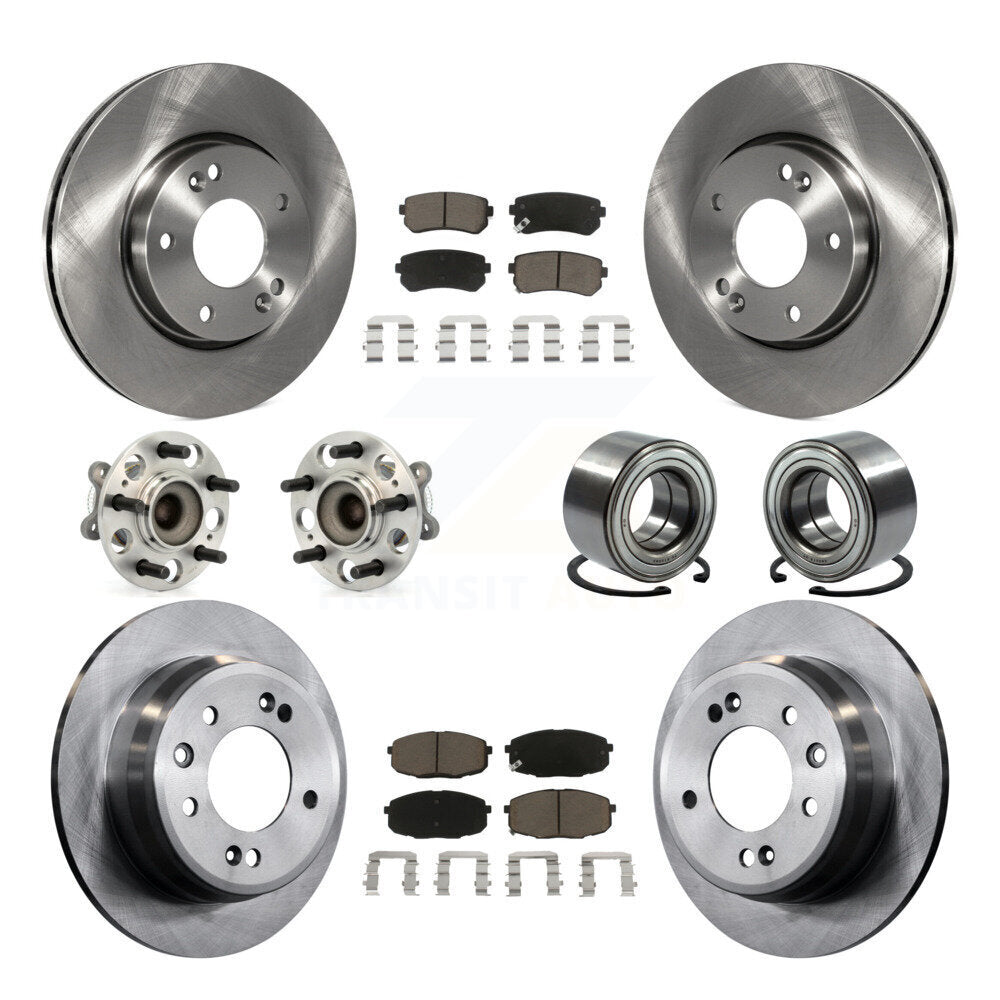 Kit de rotors et plaquettes de frein à disque, roulement de moyeu avant et arrière (10 pièces) pour Hyundai Elantr