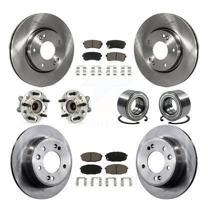 Kit de rotors et plaquettes de frein à disque, roulement de moyeu avant et arrière (10 pièces) pour Hyundai Elantr