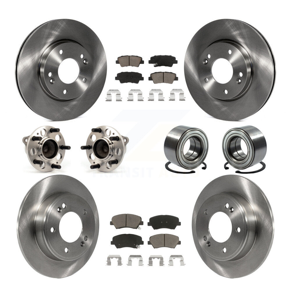 Kit de Rotor et de plaquettes de frein, roulement de moyeu avant et arrière (10 pièces) pour Hyundai Elantra GT Ki