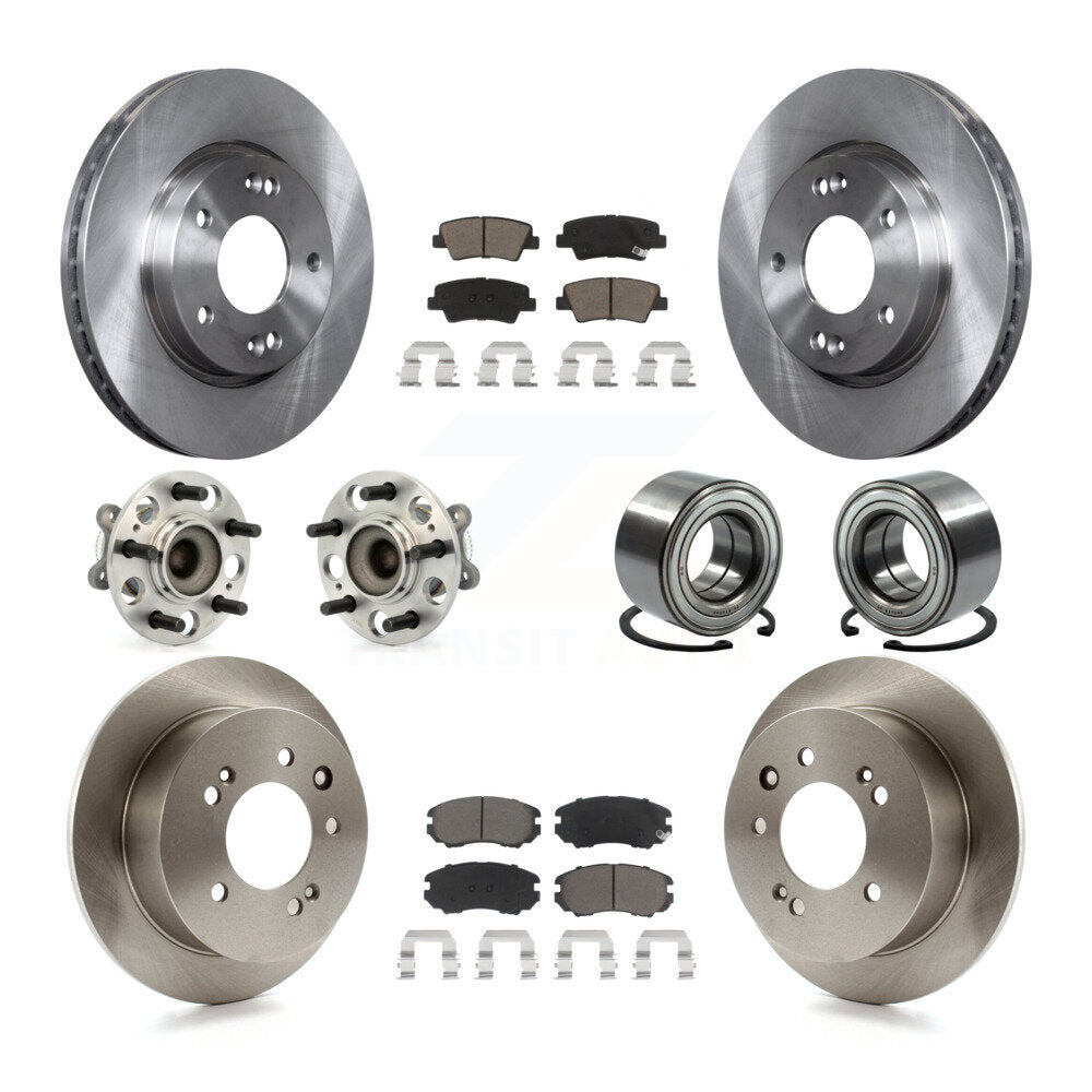 Kit de rotors et plaquettes de frein à disque, roulement de moyeu avant et arrière (10 pièces) pour Hyundai Elantr