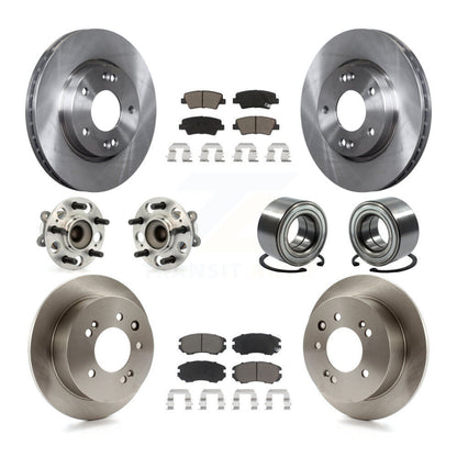 Kit de rotors et plaquettes de frein à disque, roulement de moyeu avant et arrière (10 pièces) pour Hyundai Elantr