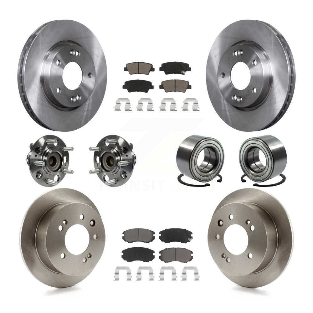 Kit de rotors et plaquettes de frein à disque, roulement de moyeu avant et arrière (10 pièces) pour Hyundai Elantr