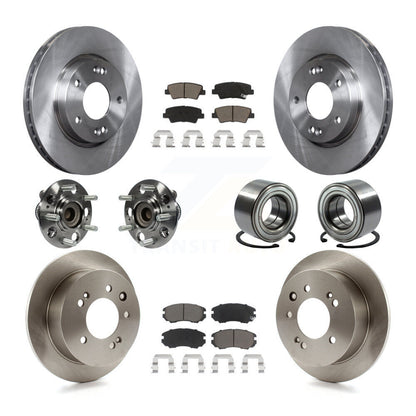 Kit de rotors et plaquettes de frein à disque, roulement de moyeu avant et arrière (10 pièces) pour Hyundai Elantr