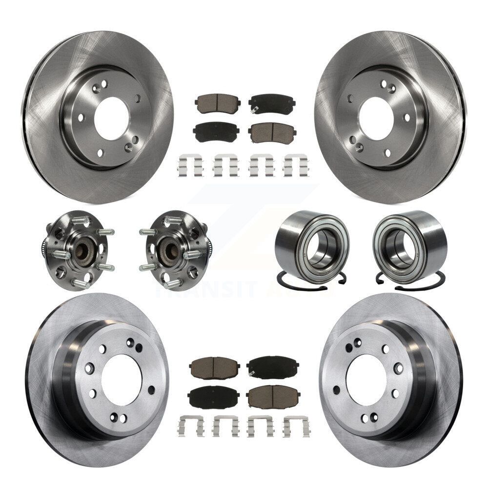 Kit de rotors et plaquettes de frein à disque, roulement de moyeu avant et arrière (10 pièces) pour Hyundai Elantr