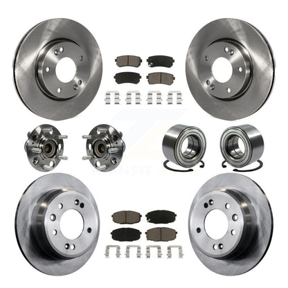 Kit de rotors et plaquettes de frein à disque, roulement de moyeu avant et arrière (10 pièces) pour Hyundai Elantr