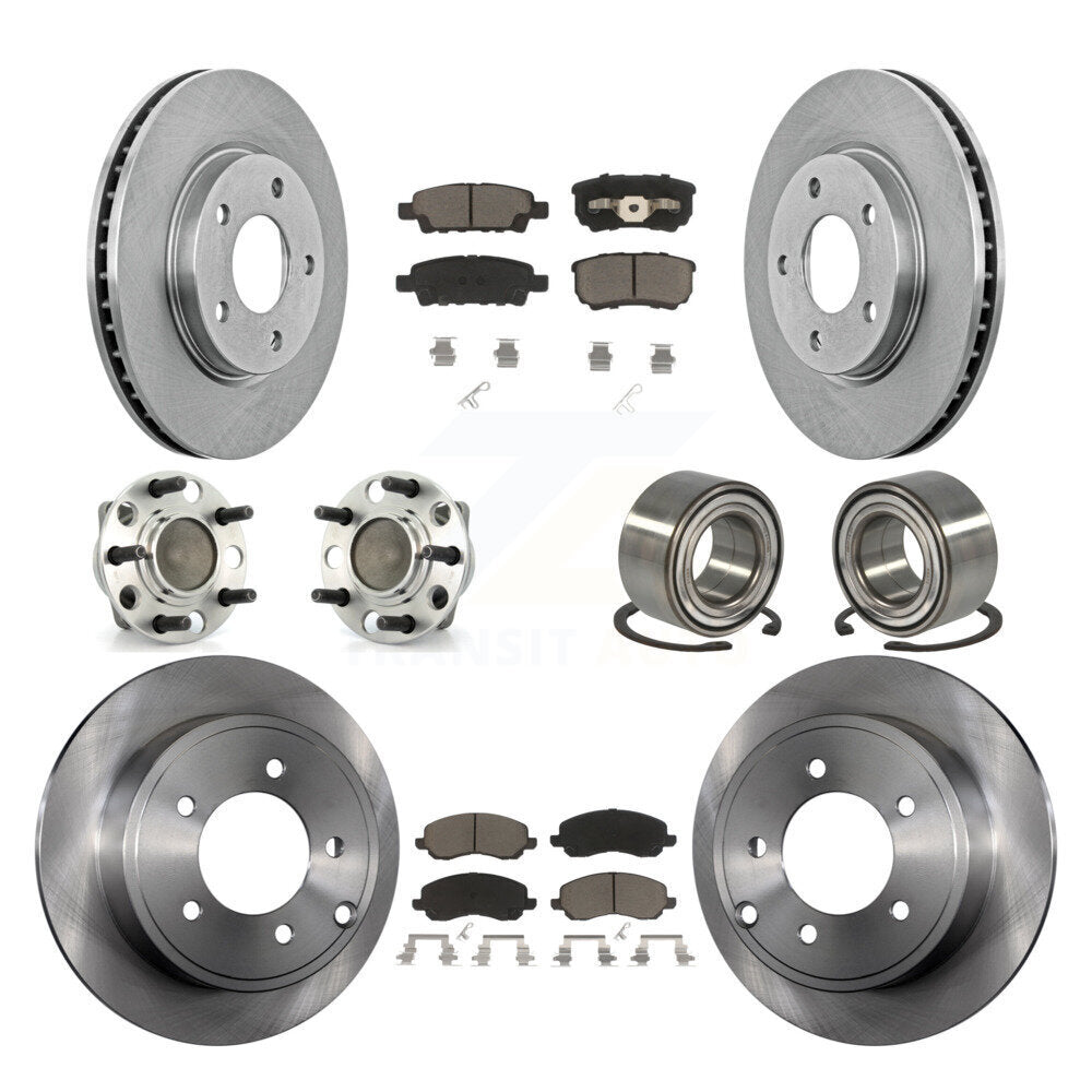 Kit de rotors et plaquettes de frein à disque, roulements de moyeu avant et arrière (10 pièces) pour Dodge Caliber