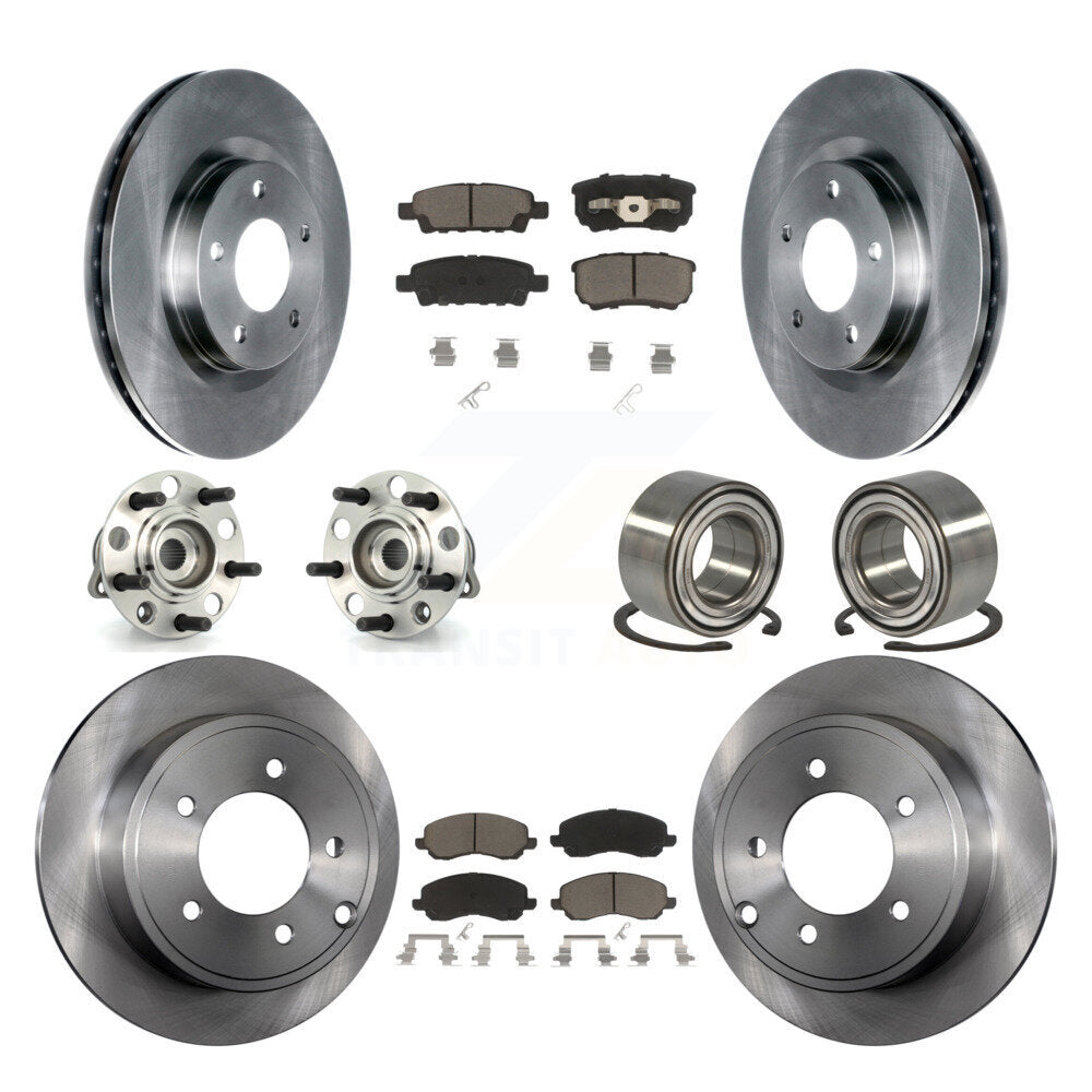 Kit de plaquettes de Rotor de frein, roulement de moyeu avant et arrière (10 pièces) pour Jeep Patriot Compass Dodg