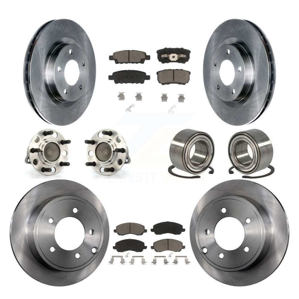 Kit de plaquettes de Rotor de frein, roulement de moyeu avant et arrière (10 pièces) pour Jeep Patriot Compass Dodg
