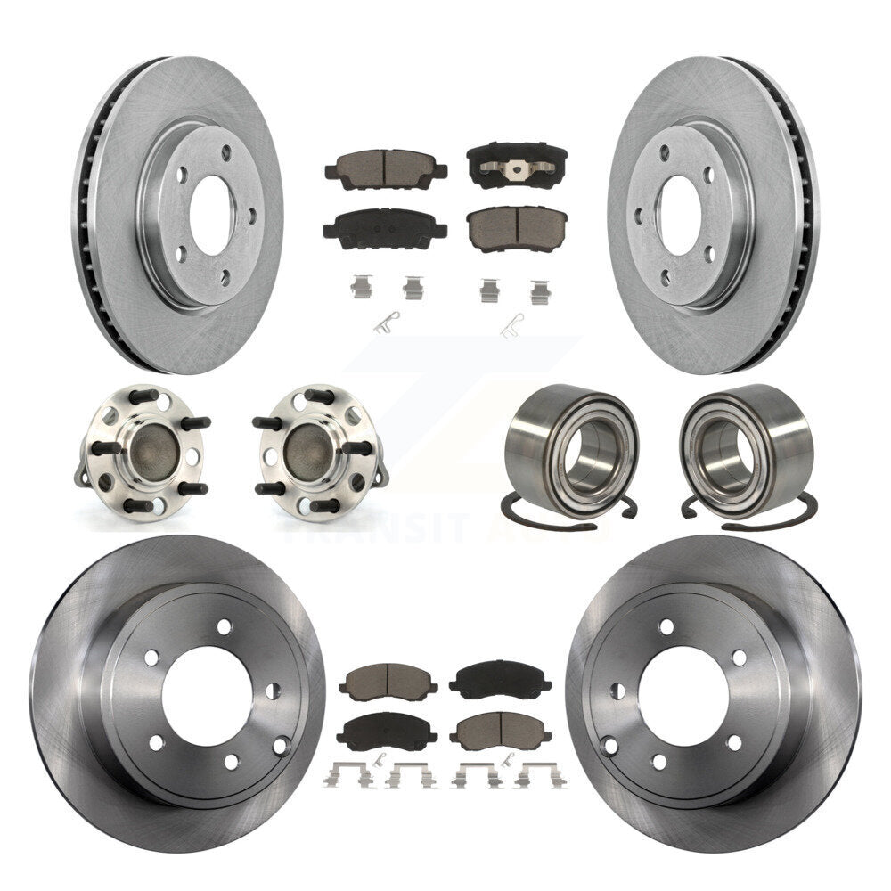 Kit de rotors et plaquettes de frein à disque, roulements de moyeu avant et arrière (10 pièces) pour Dodge Caliber