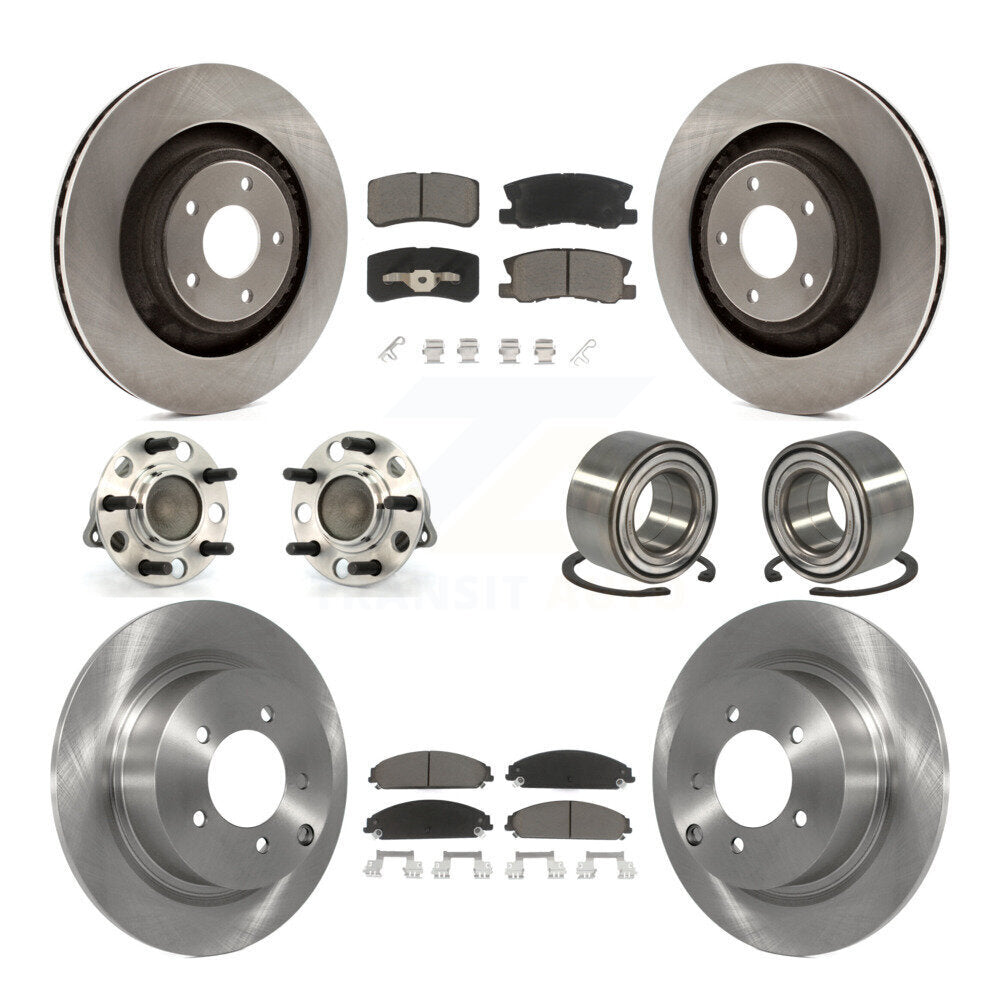 Kit de rotors et plaquettes de frein à disque, roulements de moyeu avant et arrière (10 pièces) pour Dodge Caliber