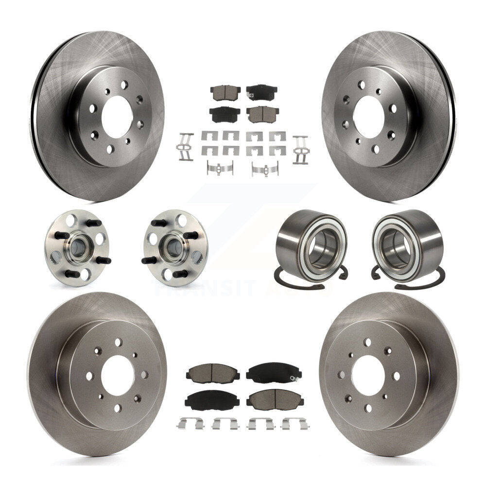 Kit de rotors et plaquettes de frein à disque, roulement de moyeu avant et arrière (10 pièces) pour Acura E 2001 – 2005