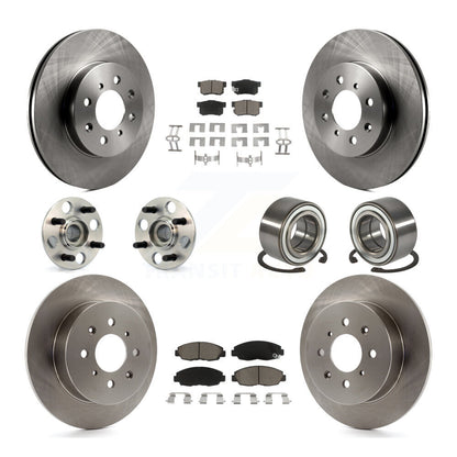 Kit de rotors et plaquettes de frein à disque, roulement de moyeu avant et arrière (10 pièces) pour Acura E 2001 – 2005