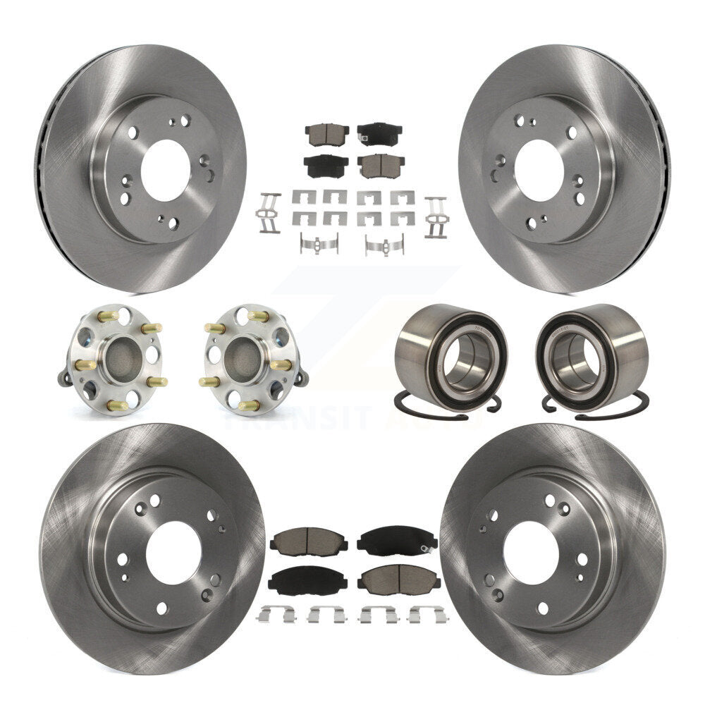 Kit de Rotor et de plaquettes de frein à disque, roulement de moyeu de roue avant et arrière (10 pièces) pour Honda Civi