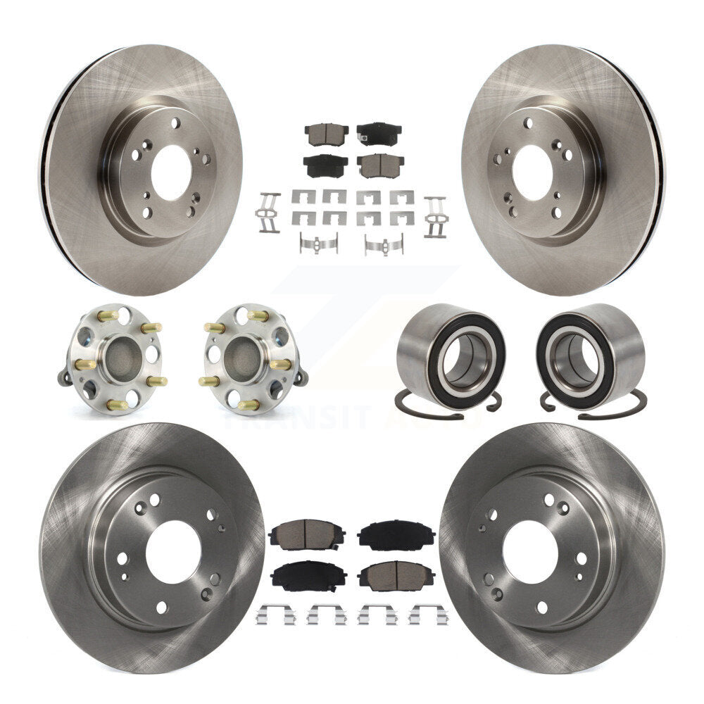 Kit de plaquettes de Rotor de frein à disque, roulement de moyeu avant et arrière (10 pièces) pour Honda Civic Acura CS