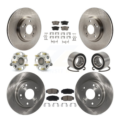 Kit de plaquettes de Rotor de frein à disque, roulement de moyeu avant et arrière (10 pièces) pour Honda Civic Acura CS