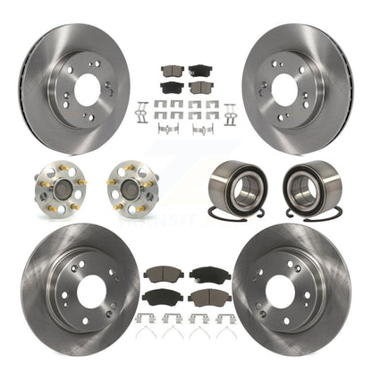 Kit de Rotor et de plaquettes de frein à disque, roulement de moyeu de roue avant et arrière (10 pièces) pour Honda Civi