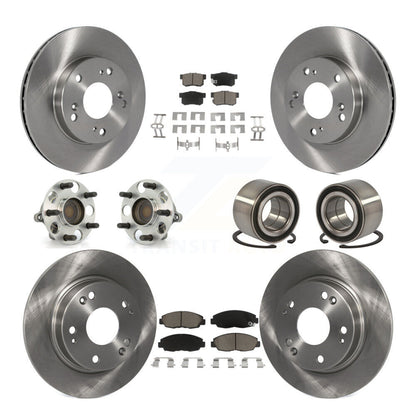Kit de Rotor et de plaquettes de frein à disque, roulement de moyeu de roue avant et arrière (10 pièces) pour Honda Civi