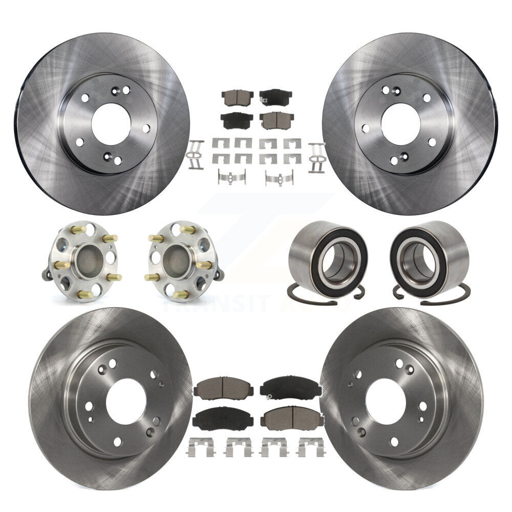 Kit de rotor de frein à disque et de plaquettes en céramique, roulement de moyeu avant et arrière (10 pièces) pour Acura CS