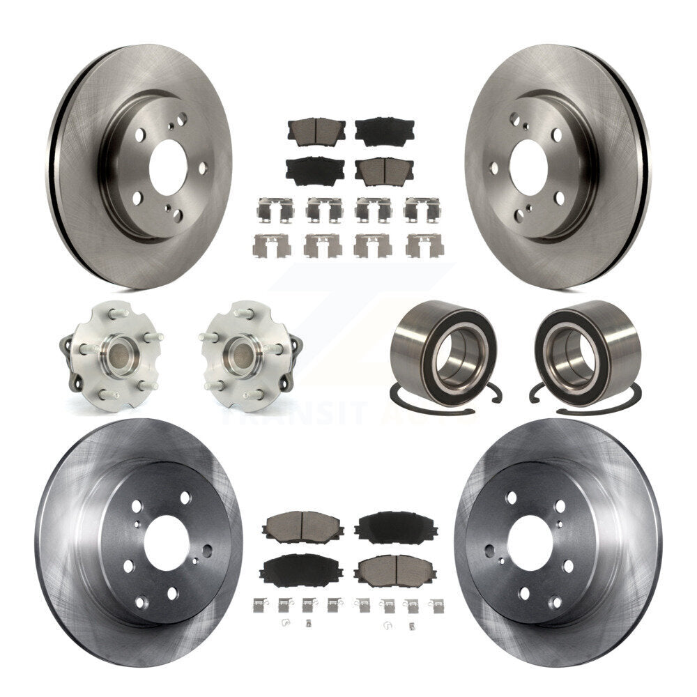 Kit de rotor et de plaquettes de frein à disque, roulement de moyeu avant et arrière (10 pièces) pour Lexus HS250 2010